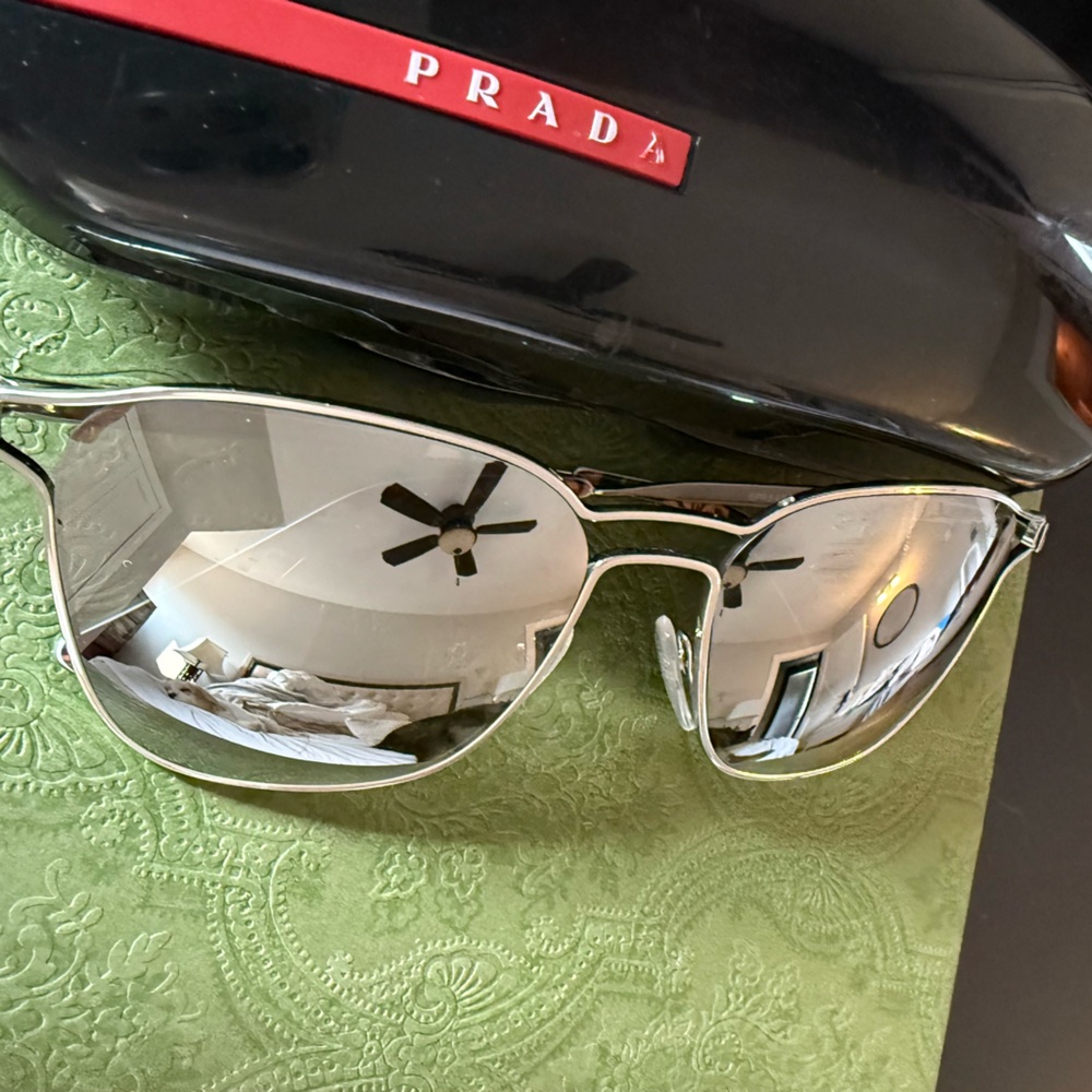 Prada Silver Aviator Sunglasses